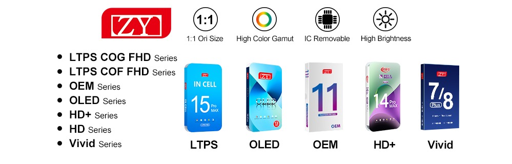 Display Originali ZY per iPhone - Vivid In-Cell a-SI COG COF OLED
