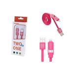 CAVO USB + MICRO USB + LIGHTNING HAWEEL 2IN1 MAGENTA