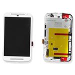 DISPLAY LCD PER MOTOROLA XT1063 XT1068 XT1072 MOTO G 2nd BIANCO CON CORNICE 